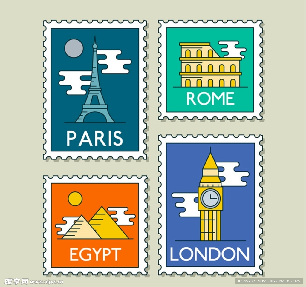 世界旅行邮票