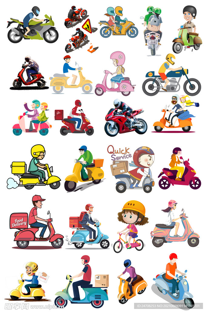 电动摩托车卡通人物