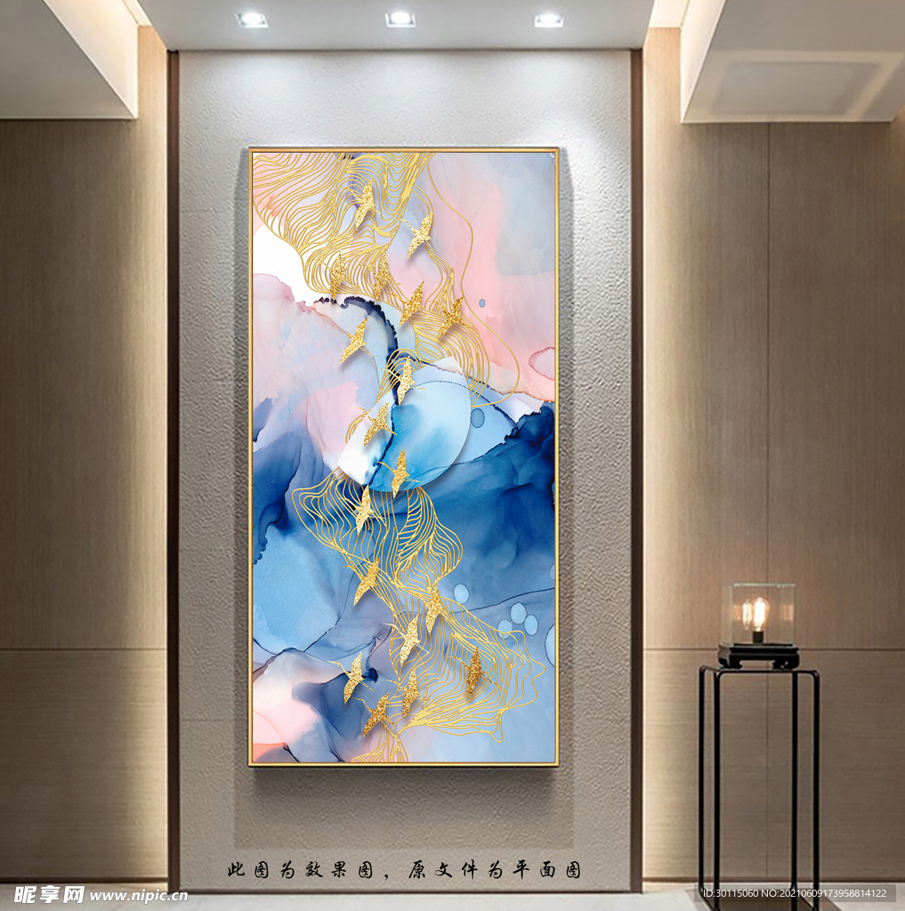 新中式飞鸟玄关画