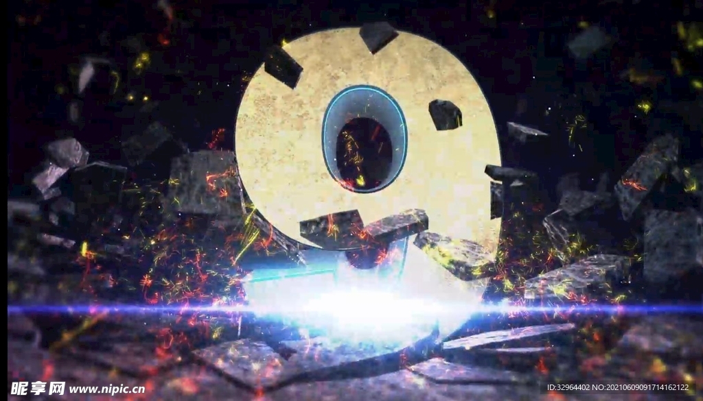 震撼3D数字撞击倒计时