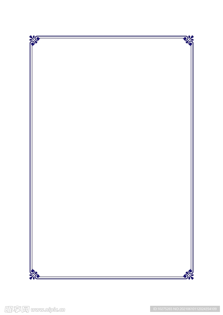 蓝色花边背景边框