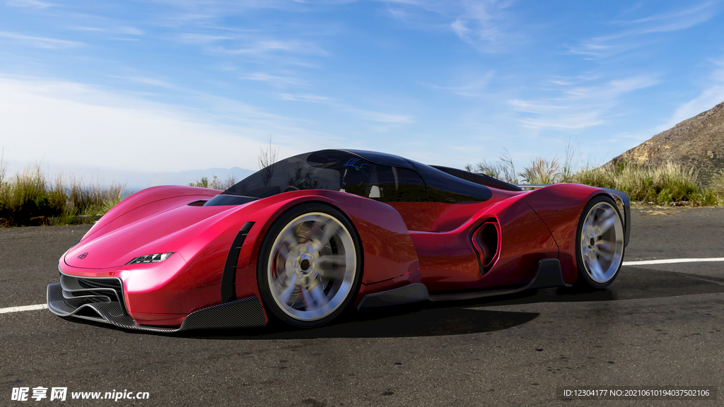 红色超级跑车