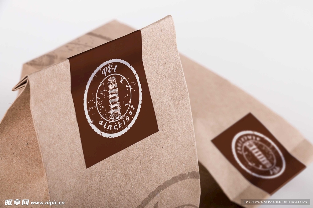 牛皮纸袋近景品牌包装样机