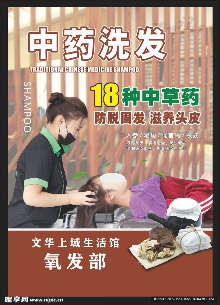中药洗发海报
