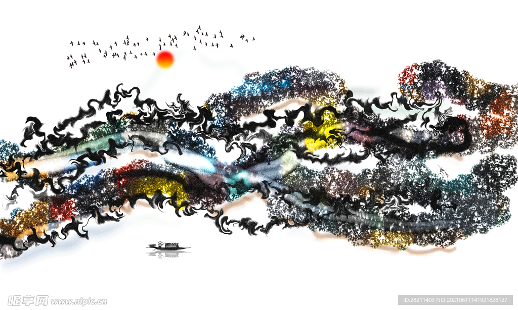 装饰画 花鸟画 新中式 山水 