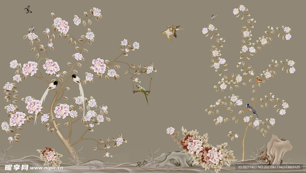 装饰画 花鸟画 新中式 山水 