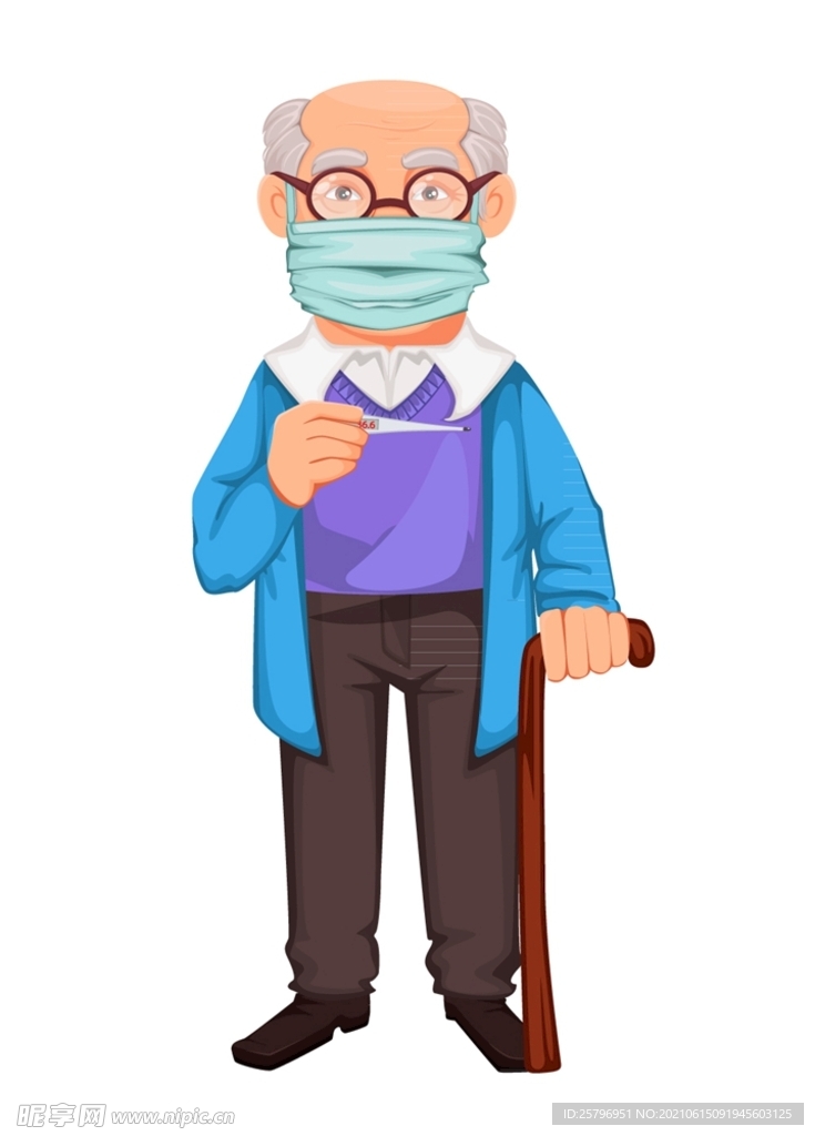 量体温的戴口罩男子