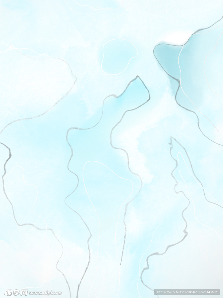 蓝色系简约水墨玻璃质感背景