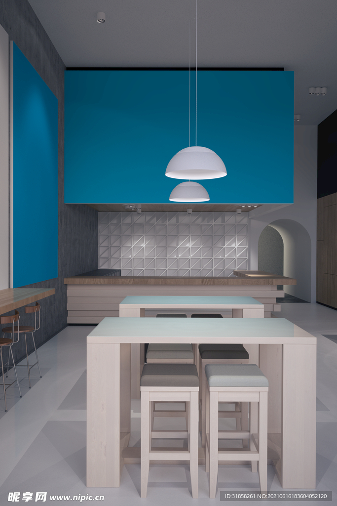 餐厅背景墙海报样机贴图素材