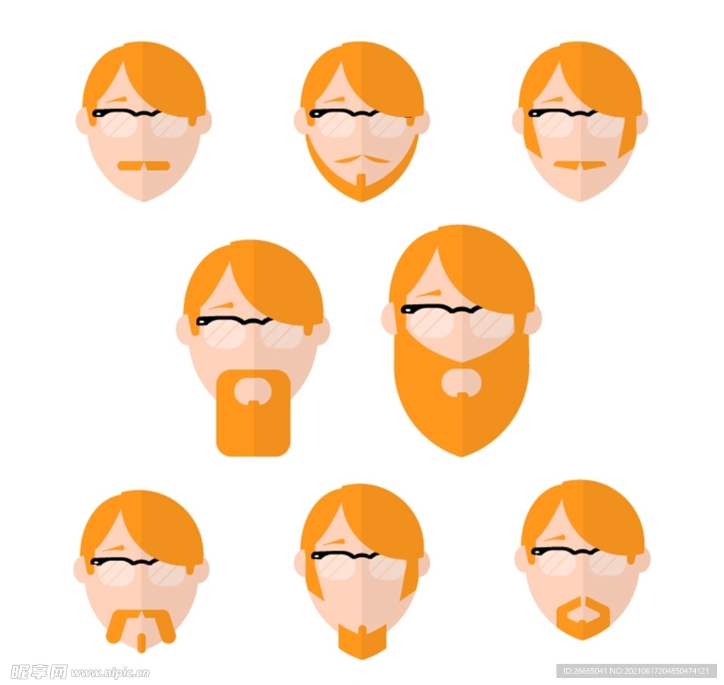 橙色头发男子头像