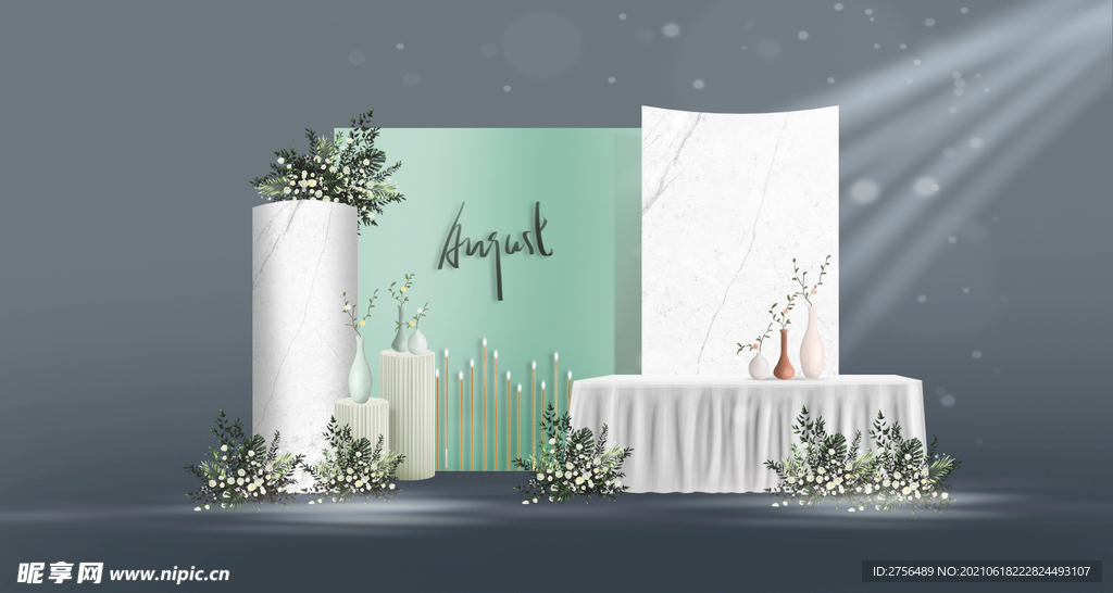 小森系大理石清新主题婚礼