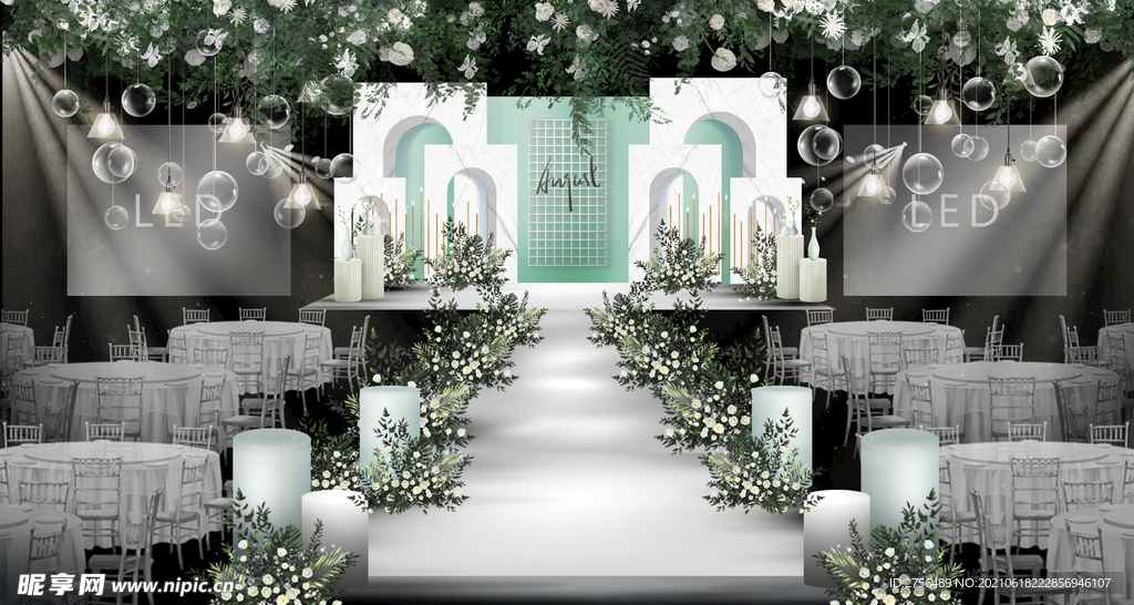 小森系大理石清新主题婚礼