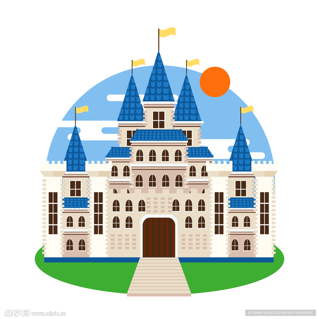 彩色卡通城堡
