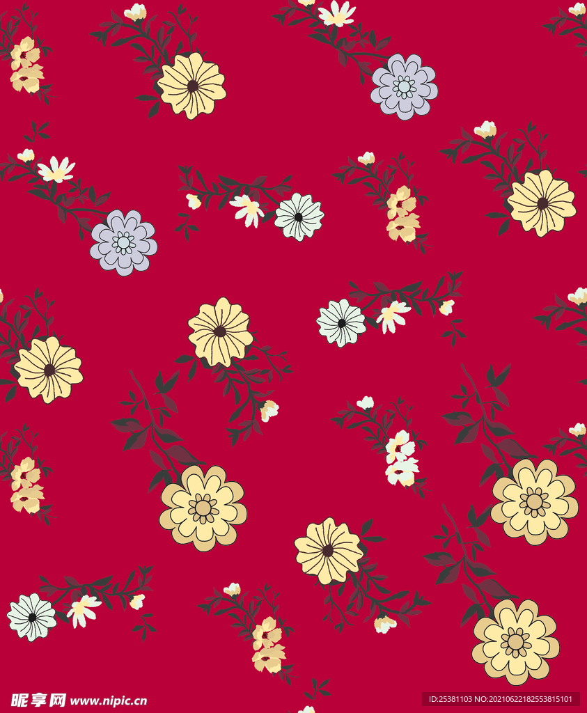 大牌 热带叶子 热叶花 数码印