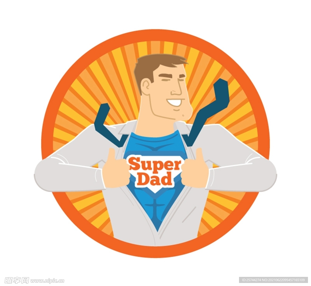超人父亲节矢量
