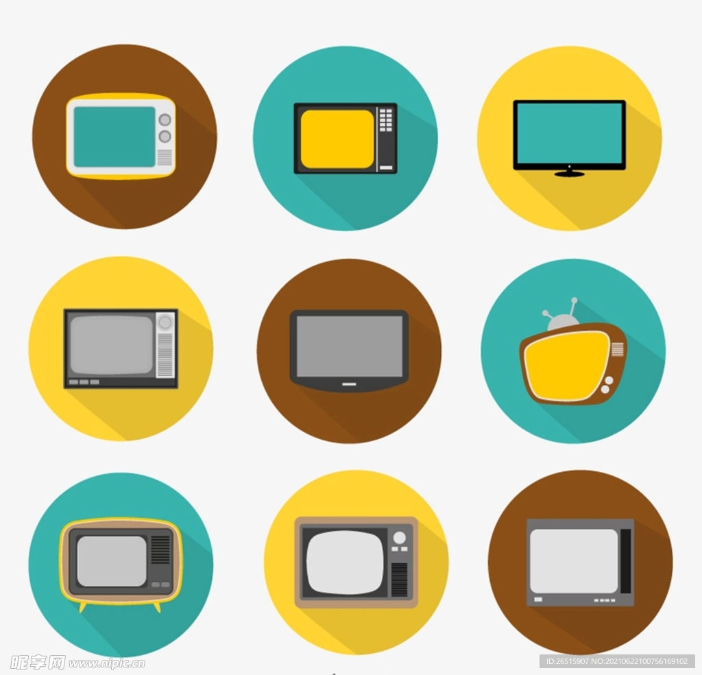 圆形电视机图标