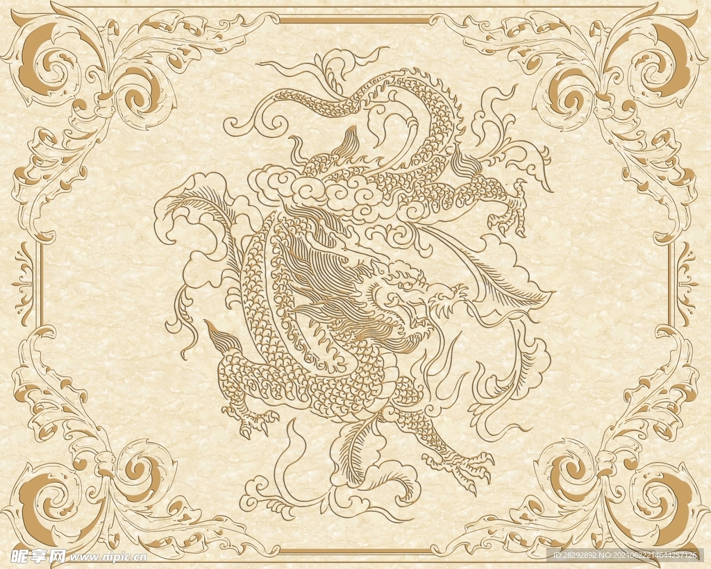 3D立体龙纹背景