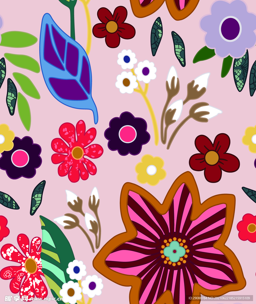 大牌花型 数码印花 