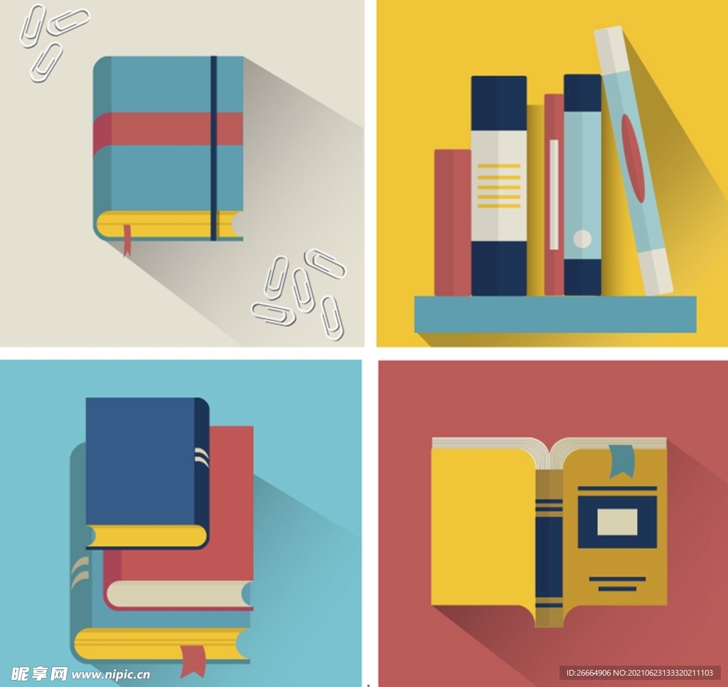 扁平化书本矢量