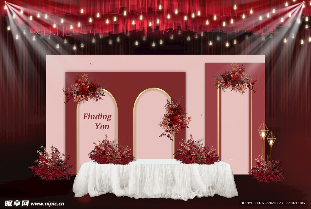 红色签到婚礼效果图