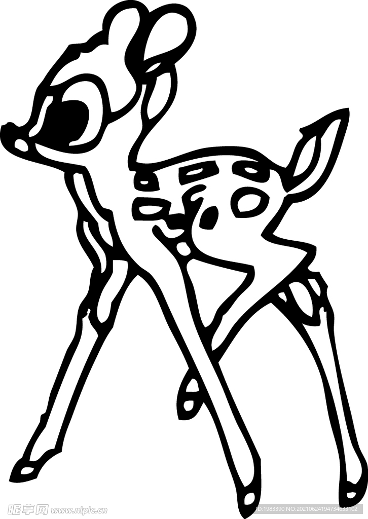 梅花鹿卡通矢量