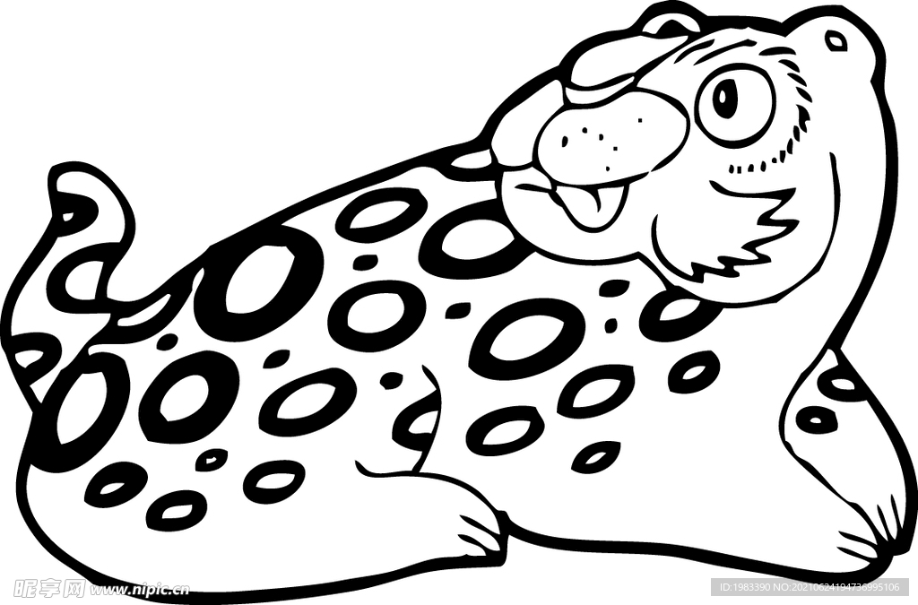 梅花豹卡通矢量动漫插画