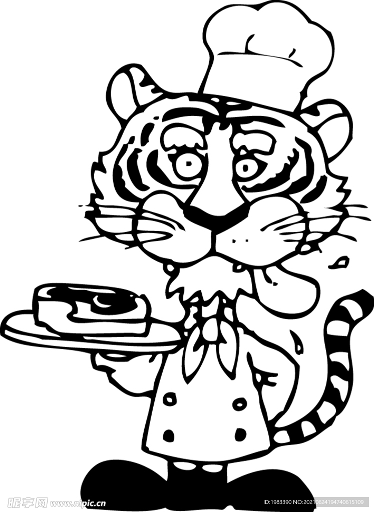 拟人老虎卡通形象