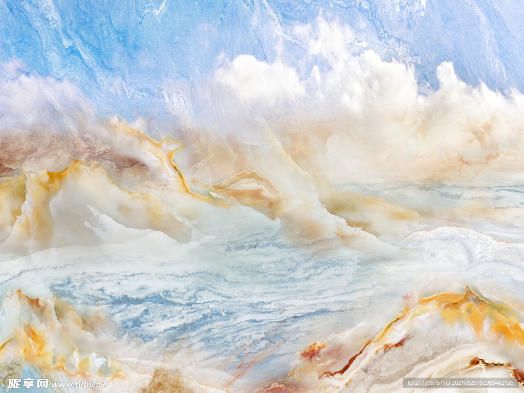 云净天空大理石背景墙