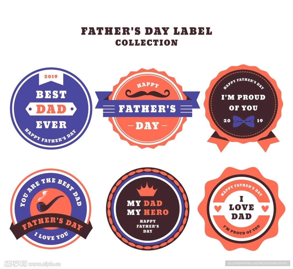 圆形父亲节标签