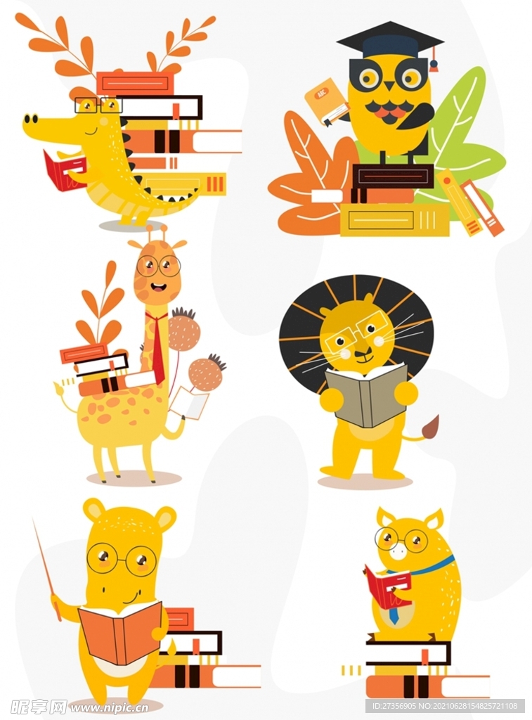 卡通黄色动物