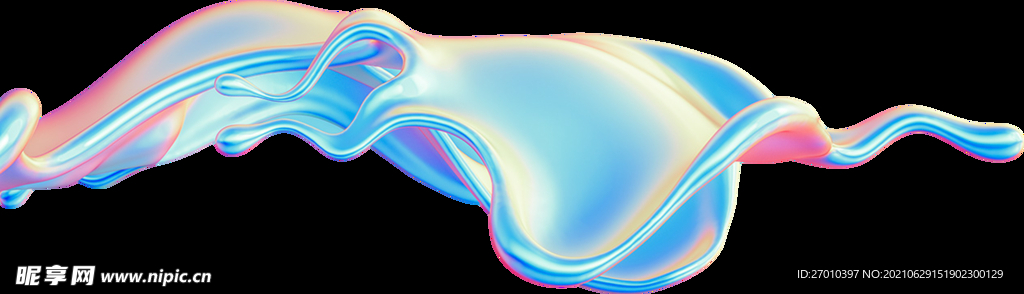 渐变色流体png素材