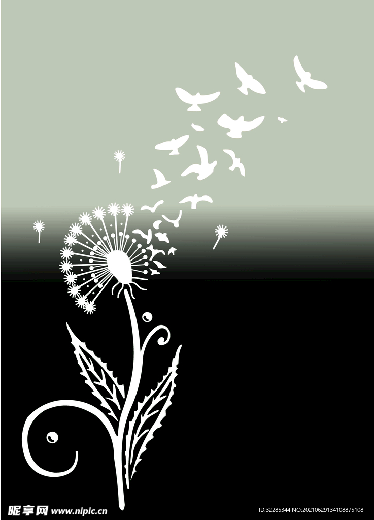 蒲公英 定位 渐变