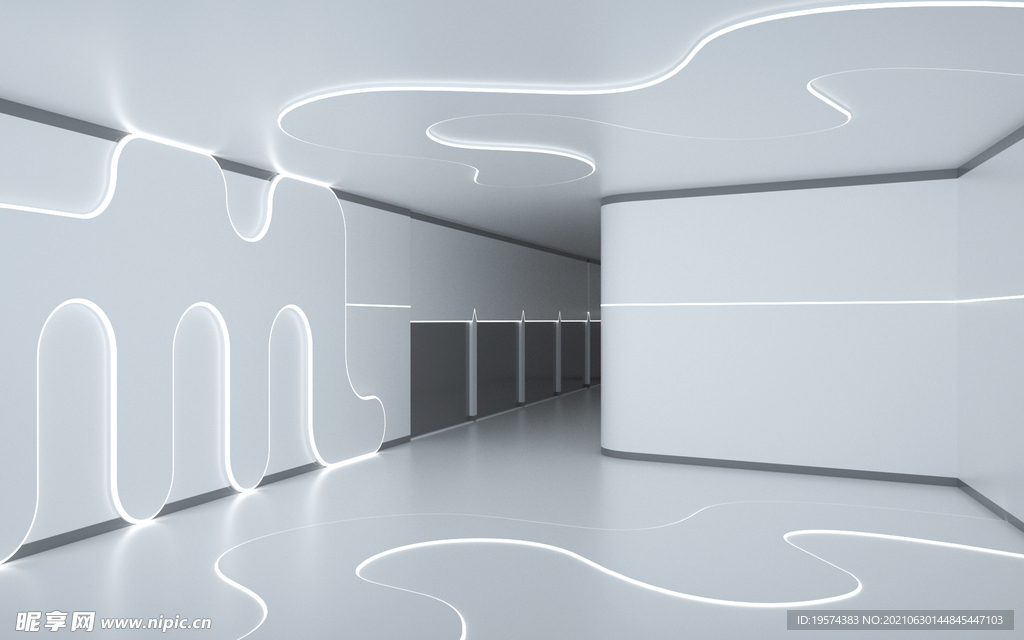 c4d模型展厅接待前台电商展台