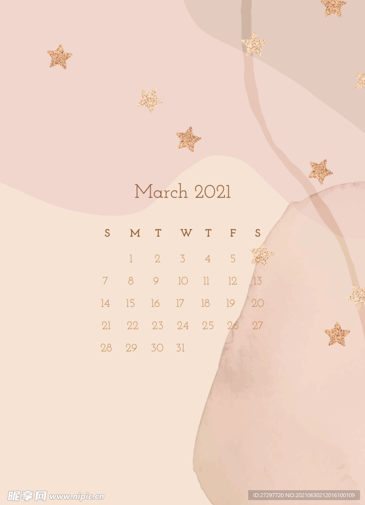 小清新日历三月
