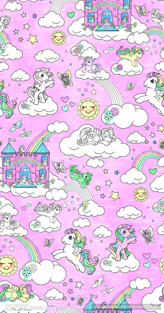 卡通 独角兽 印花