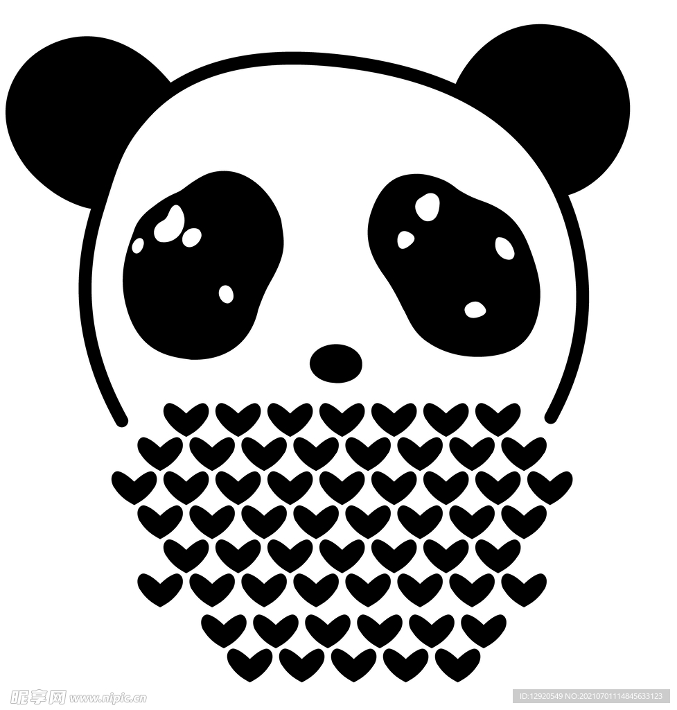 大牌裁片定位公仔熊猫