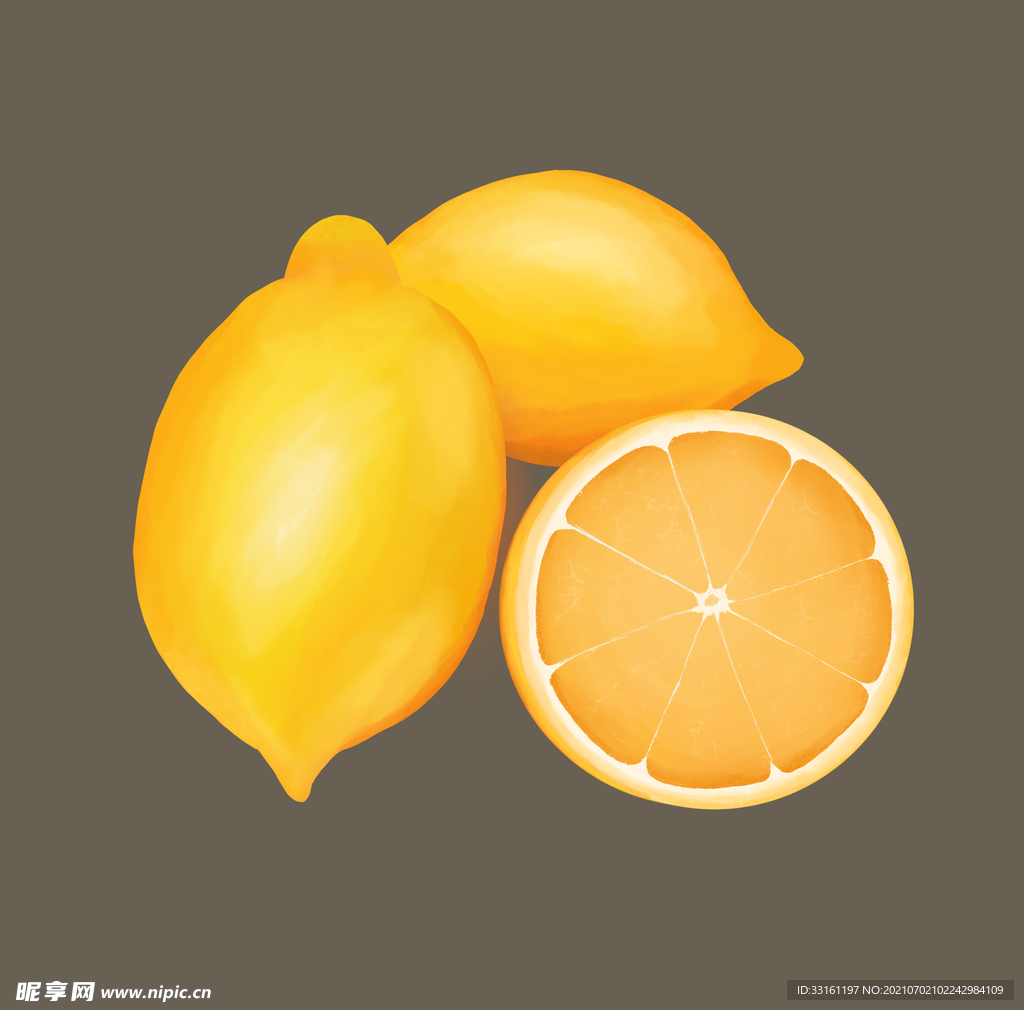 原创手绘清新柠檬水果