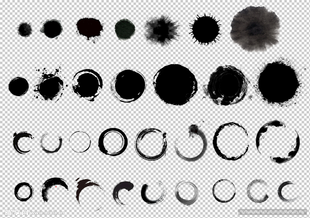 31款圆形墨迹笔刷