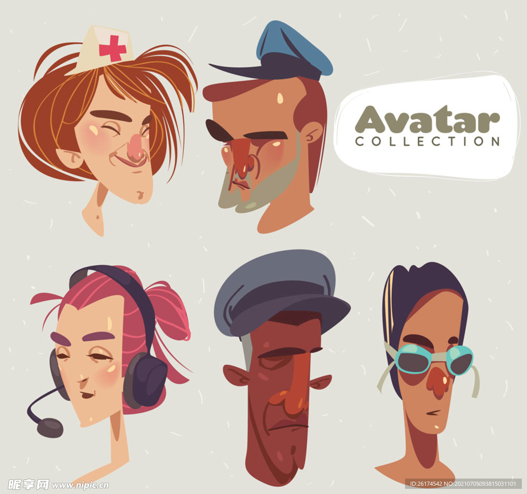 5款AI创意头像矢量图