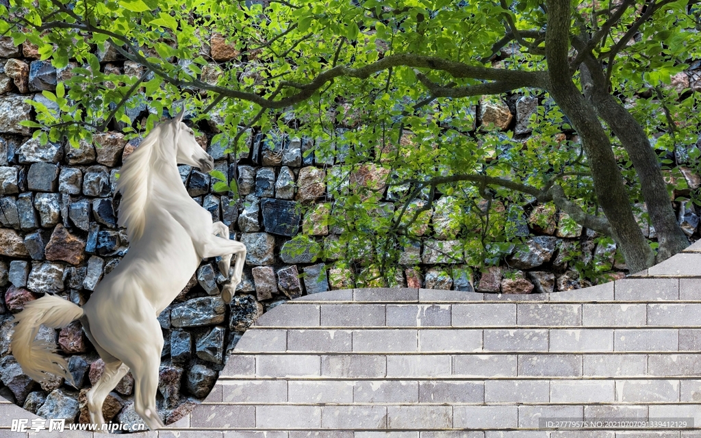 一马当先背景墙