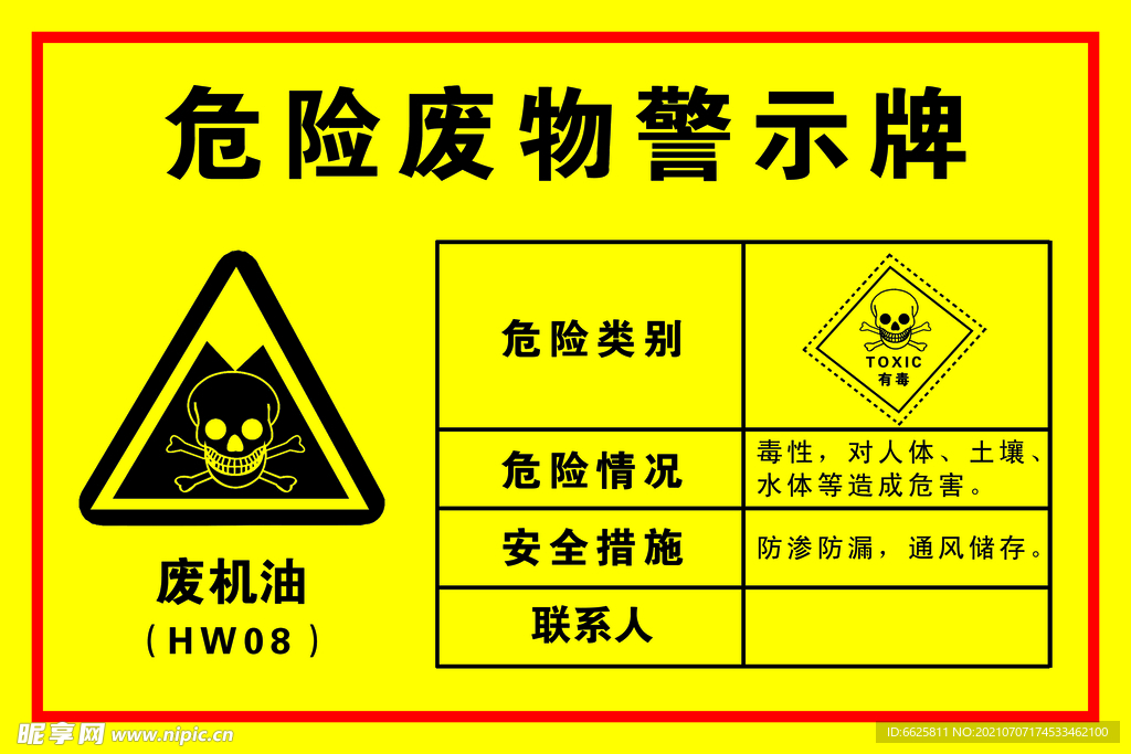 危险废物警示牌 
