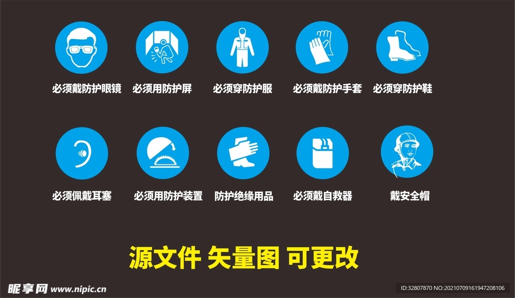 防护用品标示图