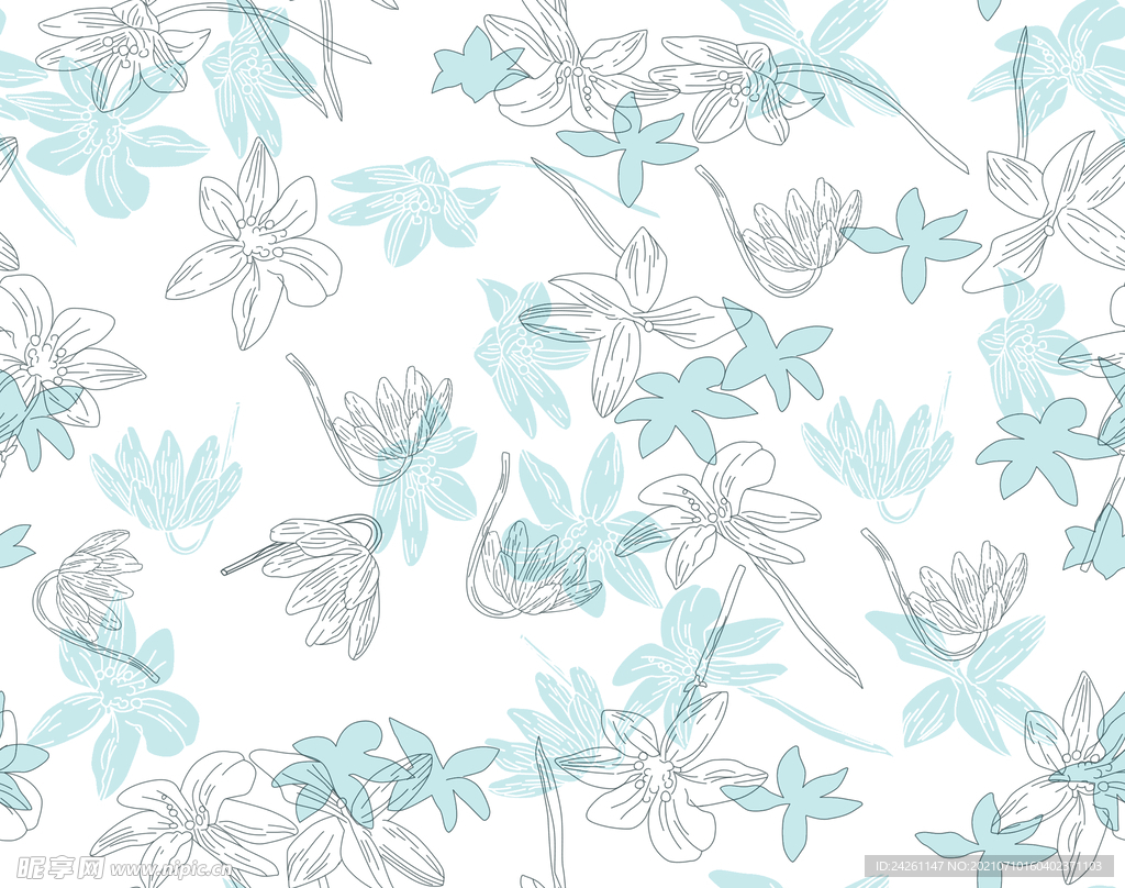  大牌小碎花 线条花