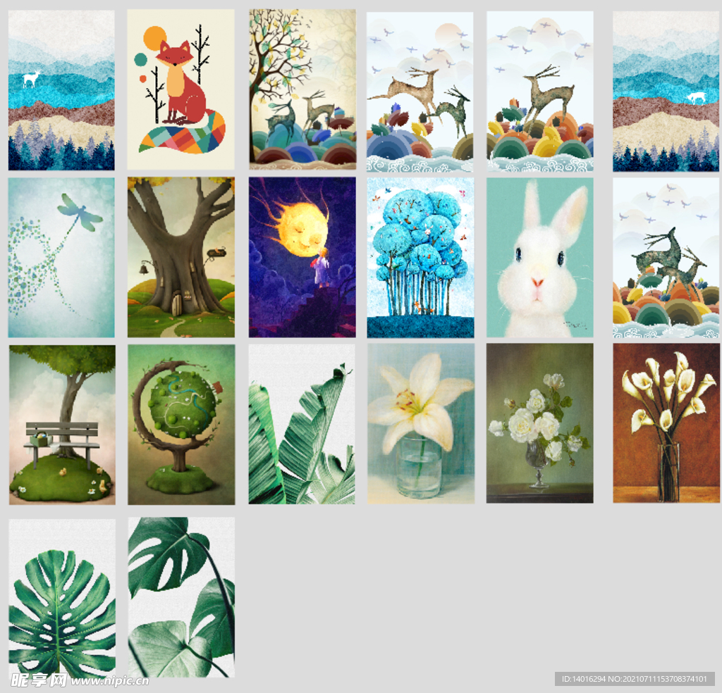 各种卡通图案画