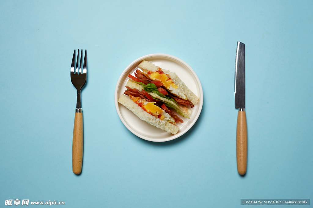 简约的三明治美食