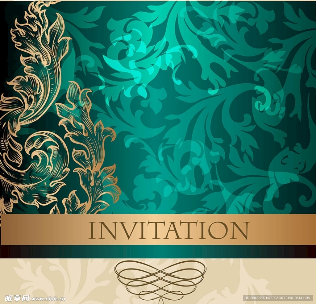 欧式花纹邀请函