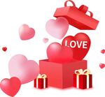 七夕气球礼盒矢量元素