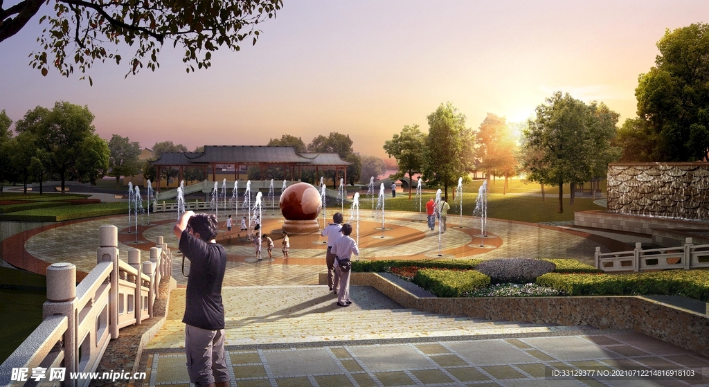 景观效果图  湿地效果图 公园