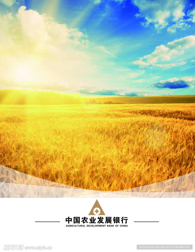 金色麦浪展板模板