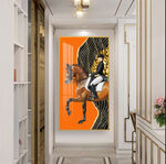 爱以仕橙骑士伯爵玄关装饰画